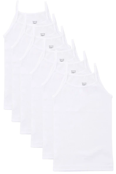 Tutku 6lı Kız Çocuk İp Askılı Düz Atlet Pamuklu Kız Çocuk Atlet - 2