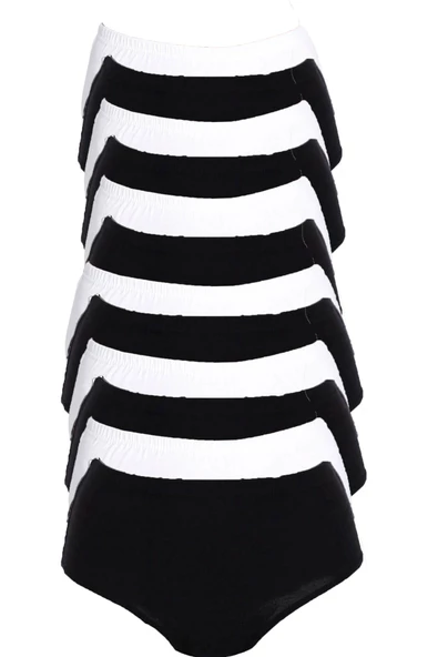 Tutku İç Giyim Kadın Yüksek Bel Bato Külot 12li Paket Rahat Form - 5