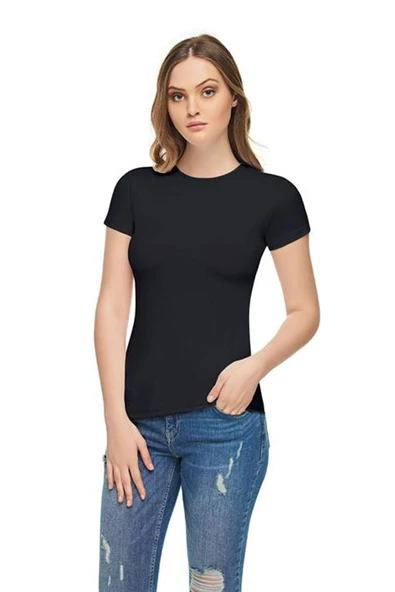 Tutku İç Giyim Elit Likralı Sıfır Yaka Kadın Kısa Kol Atlet - Resim 3