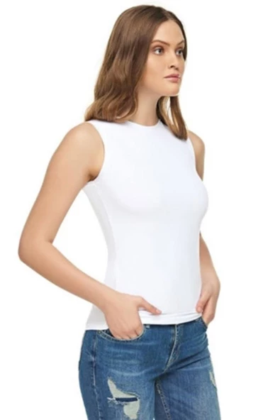 Tutku Elit 2201 Sıfır Kol Likralı Elastan Bayan Atlet Body Fanila - 2