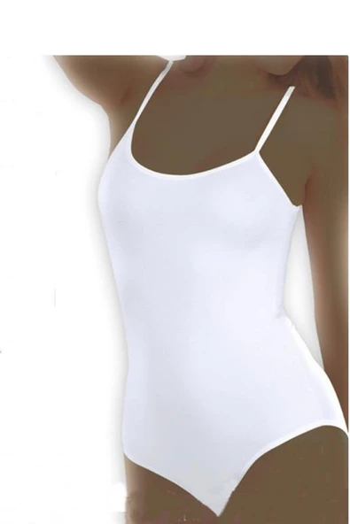 Tekkaplan İç Giyim İp Askılı Likralı Kadın Çıtçıtlı Body Atlet - 3