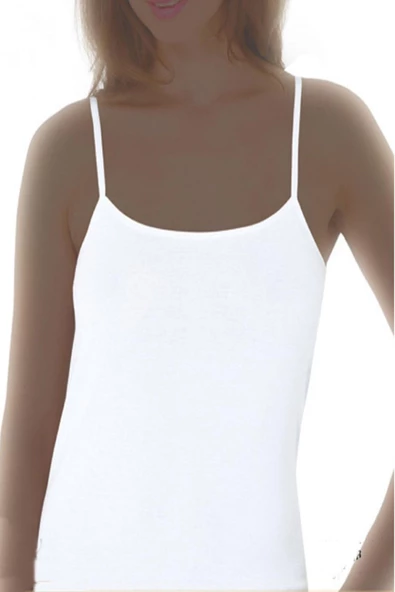 Tekkaplan İç Giyim İp Askılı Biyeli Kadın Pamuklu Atlet Fanila