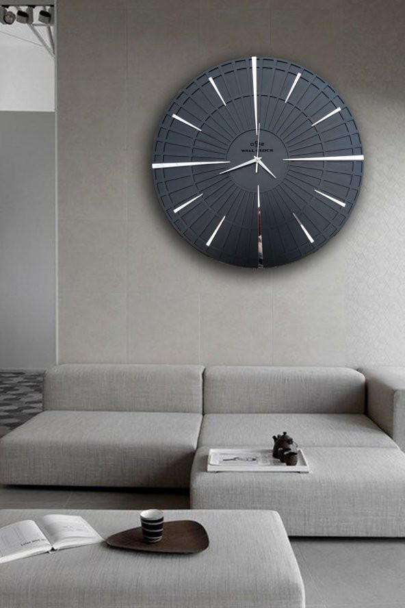 aSSe Tasarım Dekoratif Duvar Saati 50x50cm Sessiz Mekanizma - 3