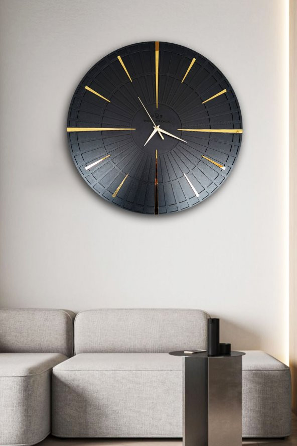 aSSe Tasarım Dekoratif Duvar Saati 50x50cm Sessiz Mekanizma - 4