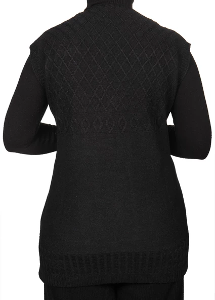 Kadın Koyu Krem Düğmeli Yelek - 8