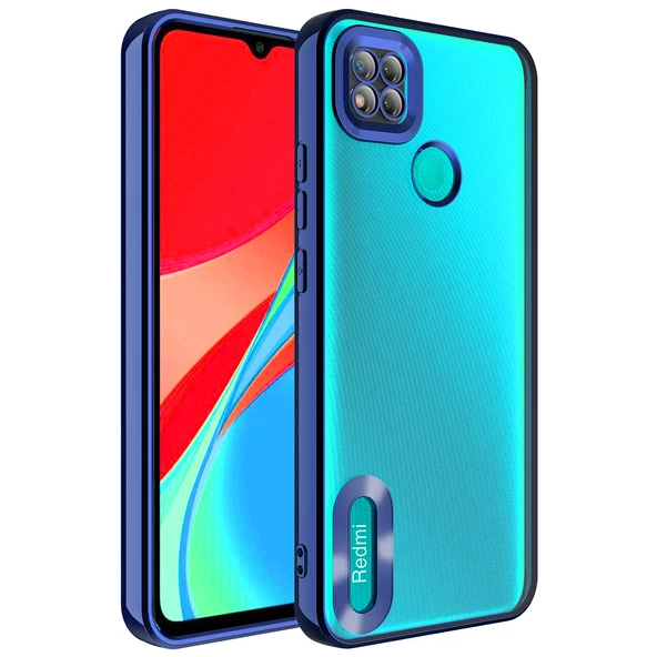 Xiaomi Redmi 9C Kılıf Kamera Korumalı Logo Gösteren Zore Omega Kapak  Lacivert