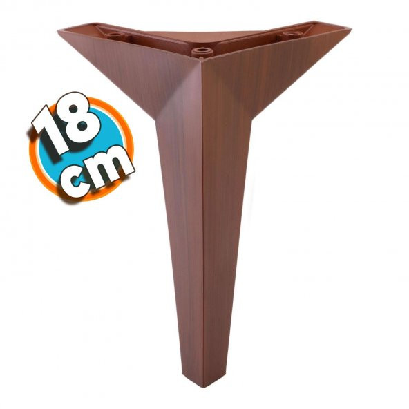 Mobilya Kanepe Sehpa TV Ünitesi Koltuk Ayağı 18 cm Kahverengi Ahşap Desenli Baza Ayak ürün görseli