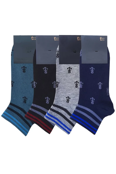 4lü Erkek Pamuklu Kısa Spor Çorap Kaliteli - 3