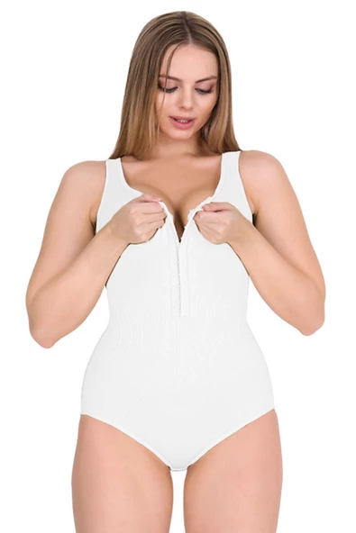 Kadın Geniş Askılı Agraflı Korse Kancalı Şekillendirici 1 Beden - 4