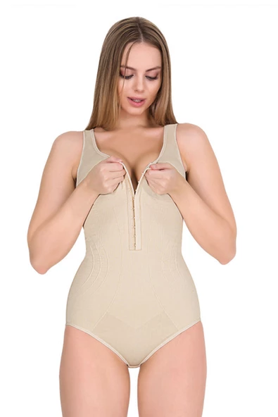 Kadın Geniş Askılı Agraflı Korse Kancalı Şekillendirici 1 Beden - 2