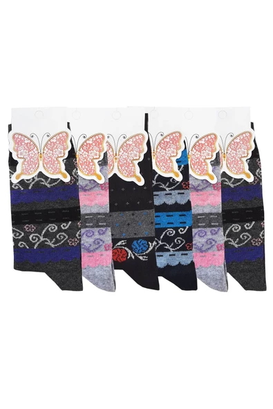 6lı Kadın Soket Çorap Renkli Pamuklu Ekonomik Rahat - 3