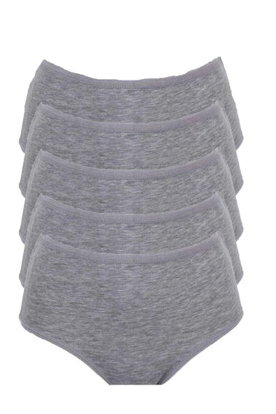 5li Kadın Büyük Beden Yüksek Bel Külot Pamuklu Battal İnce Lastik - 4