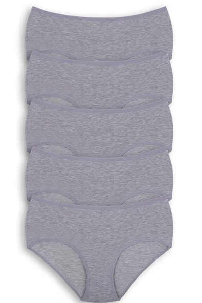 5li Kadın Yüksek Bel Külot Elastan Pamuklu İnce Lastik Kaliteli - 7