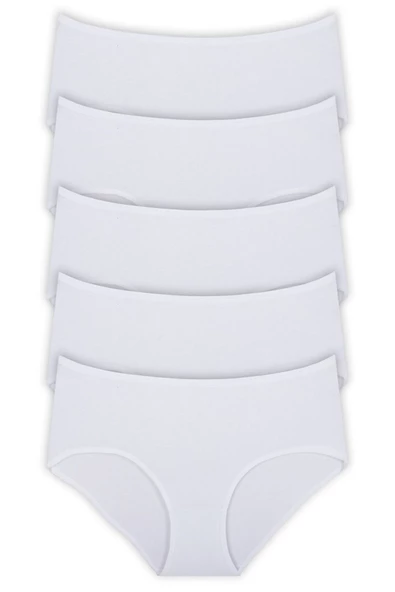 5li Kadın Yüksek Bel Külot Elastan Pamuklu İnce Lastik Kaliteli - 3