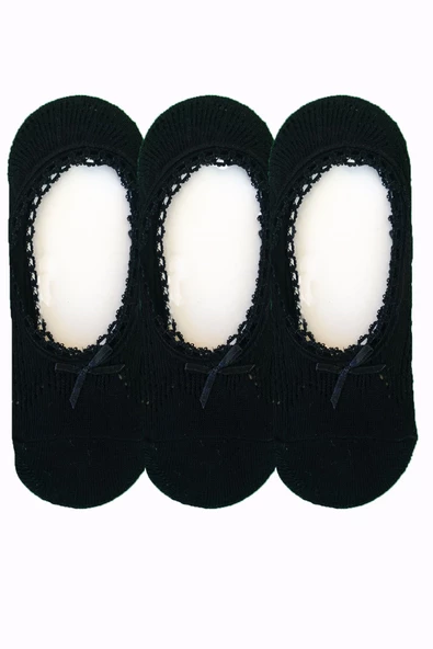 3lü Kadın Babet Çorap Renkli Pamuklu Klimalı Fiyonklu Ekonomik - 7