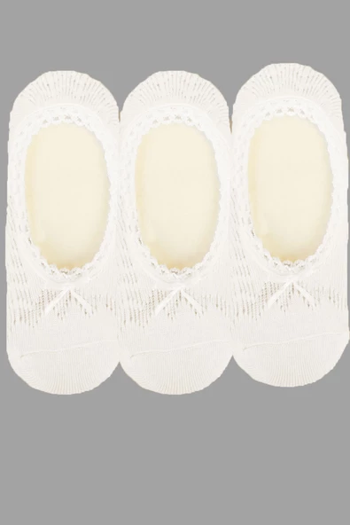 3lü Kadın Babet Çorap Renkli Pamuklu Klimalı Fiyonklu Ekonomik - 6