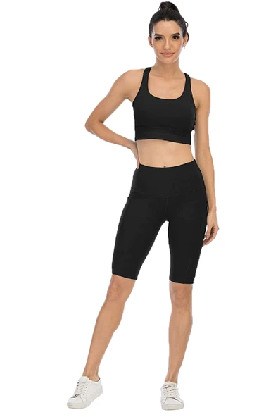 Kadın Yüksekbel Toparlayıcı Cepli Sporcu Dizüstü Tayt Yoga Pilates - 5