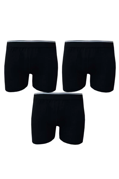 3lü Erkek Ekonomik Likralı Boxer Pamuklu Esnek Rahat Kalıp - 3