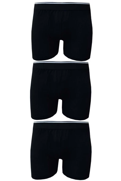 3lü Erkek Ekonomik Likralı Boxer Pamuklu Esnek Rahat Kalıp - 5