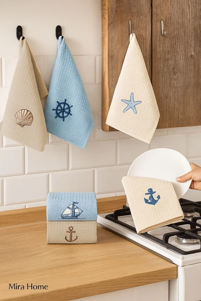 6 Parça Mutfak Kurulama Bezi 30 X 50 Cm Deniz - 2