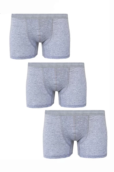 3lü Erkek Ekonomik Likralı Boxer Pamuklu Esnek Rahat Kalıp - 2