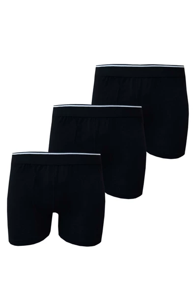 3lü Erkek Ekonomik Likralı Boxer Pamuklu Esnek Rahat Kalıp - 4