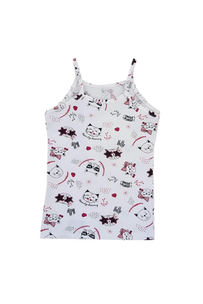 Tutku 6lı Kız Çocuk İp Askılı Atlet Empirme Pamuklu Renkli - Resim 8