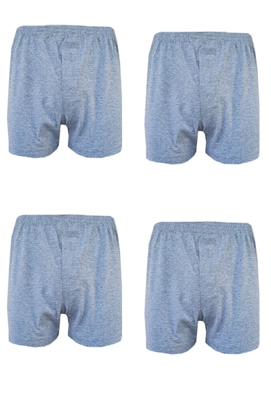4lü Erkek Düğmeli Boxer Ekonomik %100 Pamuklu Paçalı Don - 7