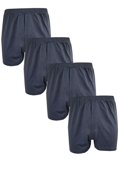 4lü Erkek Düğmeli Boxer Ekonomik %100 Pamuklu Paçalı Don - 2