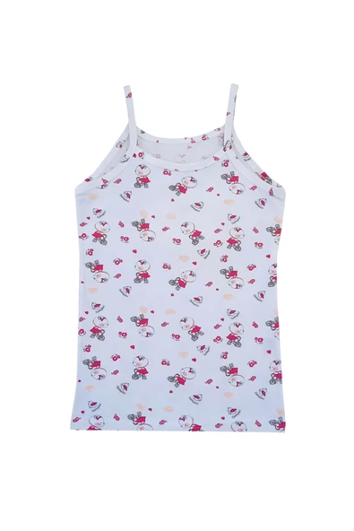 Tutku 6lı Kız Çocuk İp Askılı Atlet Empirme Pamuklu Renkli - Resim 9