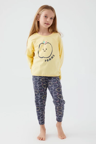 Roly Poly 3063 Pomme Apple Kız Çocuk Uzun Kol Pijama Takım - 11