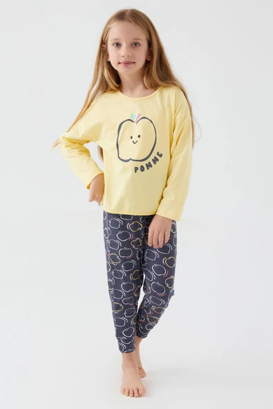 Roly Poly 3063 Pomme Apple Kız Çocuk Uzun Kol Pijama Takım - 3