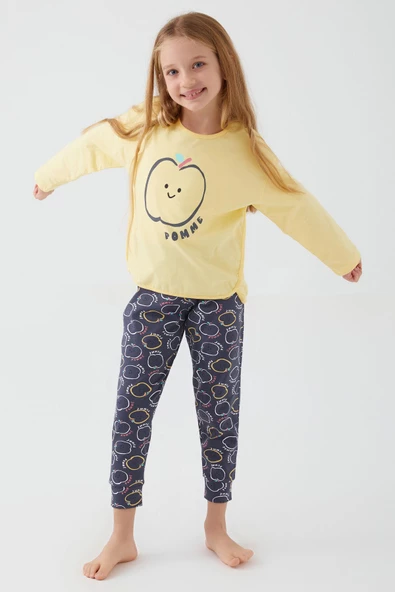 Roly Poly 3063 Pomme Apple Kız Çocuk Uzun Kol Pijama Takım - 2