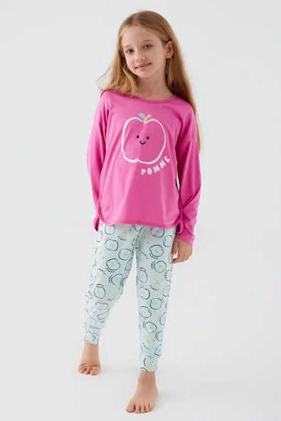 Roly Poly 3063 Pomme Apple Kız Çocuk Uzun Kol Pijama Takım - 7