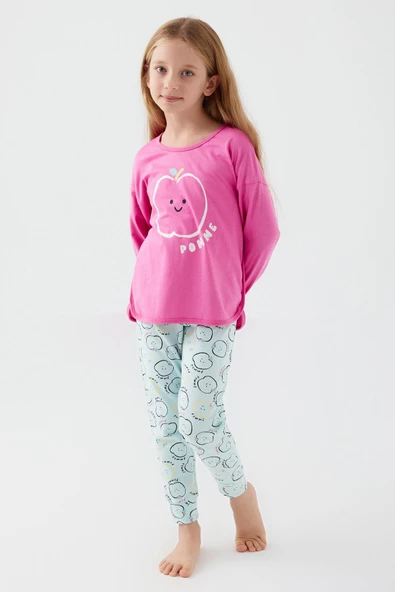 Roly Poly 3063 Pomme Apple Kız Çocuk Uzun Kol Pijama Takım - 8