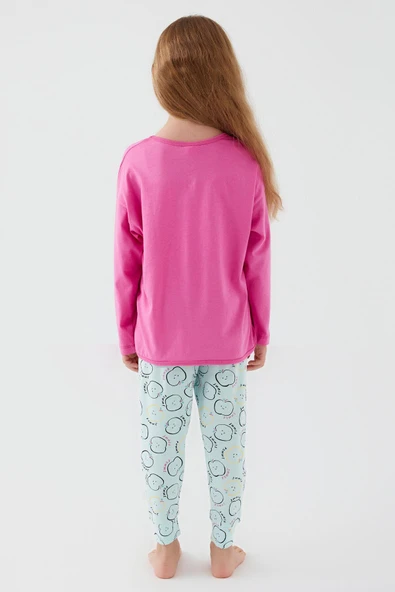Roly Poly 3063 Garson Pomme Apple Kız Çocuk Uzun Kol Pijama Takım - Resim 5