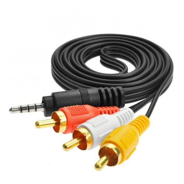 3.5 mm Stereo to 3 RCA AV Kablo 1.5 Metre ürün görseli