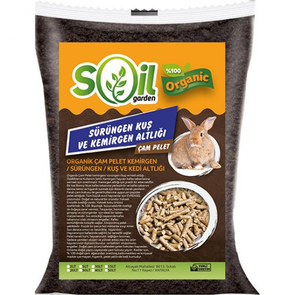 Soil Garden Organik Çam Pelet 40 lt sürüngen /kuş ve kedi altlığı