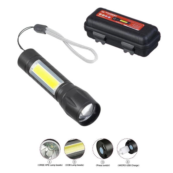 POWERDEX PD-5568 Cep El Feneri Şarjlı Cob Led