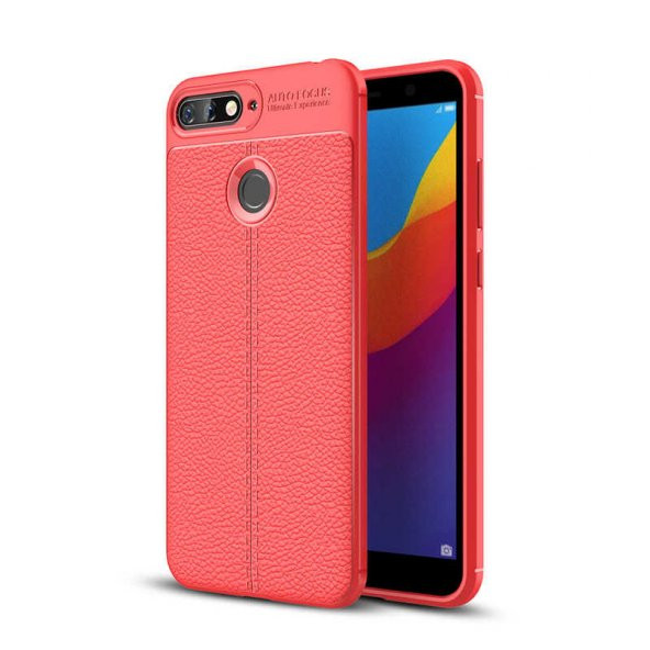 Huawei Y7 2018 Kılıf Zore Niss Silikon Kapak  Kırmızı
