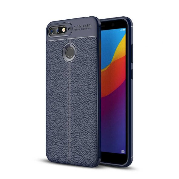 Huawei Y7 2018 Kılıf Zore Niss Silikon Kapak  Lacivert