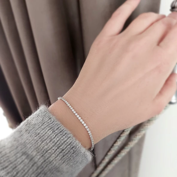 Vaoov 925 Ayar Gümüş Su Yolu Bileklik ürün görseli