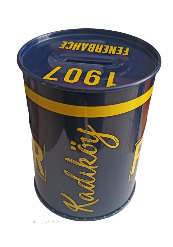 Fenerbahçe Metal Kumbara Orta Boy Orjinal Lisanslı 1 Adet FB Kumbara Taraftar Kumbara Sarı Kanarya 12x9 cm - 2