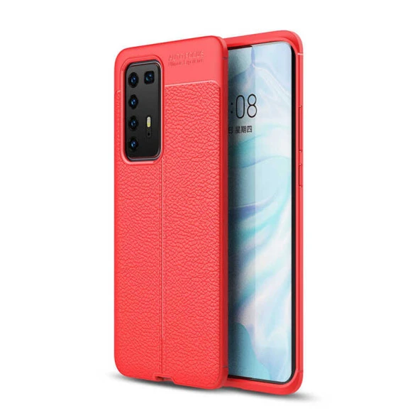 Huawei P40 Pro Kılıf Zore Niss Silikon Kapak  Kırmızı