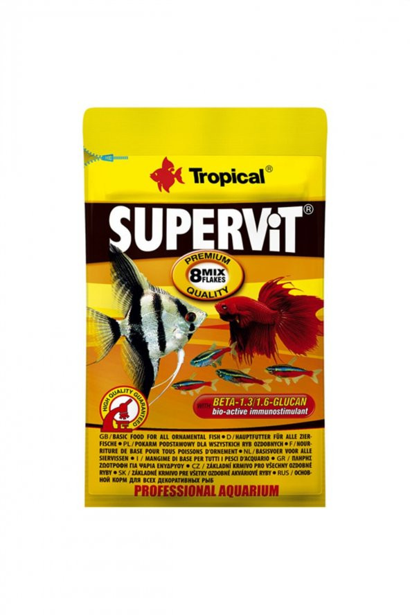 Tropi̇cal Supervit 12 G Folyo Beta Melek Balik Yemi̇