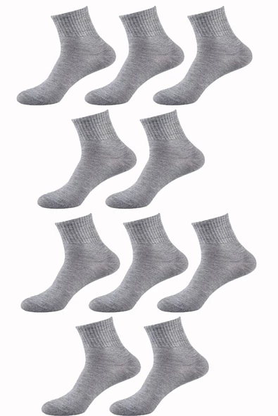 10lu Kadın Erkek Kolej Çorap Renkli Pamuklu Yarım Konç Ekonomik - 6