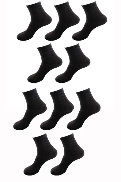 10lu Kadın Erkek Kolej Çorap Renkli Pamuklu Yarım Konç Ekonomik - 3