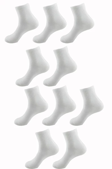 10lu Kadın Erkek Kolej Çorap Renkli Pamuklu Yarım Konç Ekonomik - 2