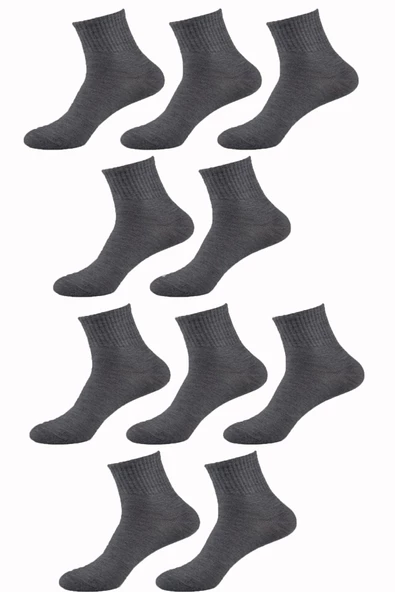 10lu Kadın Erkek Kolej Çorap Renkli Pamuklu Yarım Konç Ekonomik - 5