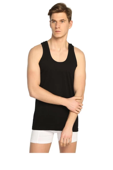 12li Seher Erkek Penye Klasik Askılı Renkli Atlet Siyah Mavi Haki Gri - 2